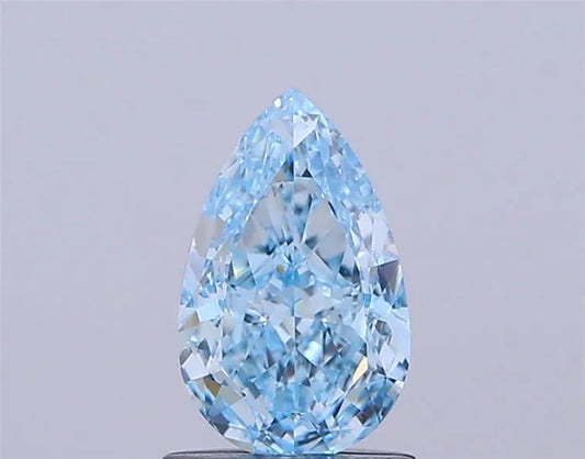 1.13ct Pear Lab Grown Diamond (Colour Fancy Vivid Blue, Clarity VVS2, IGI Certified)