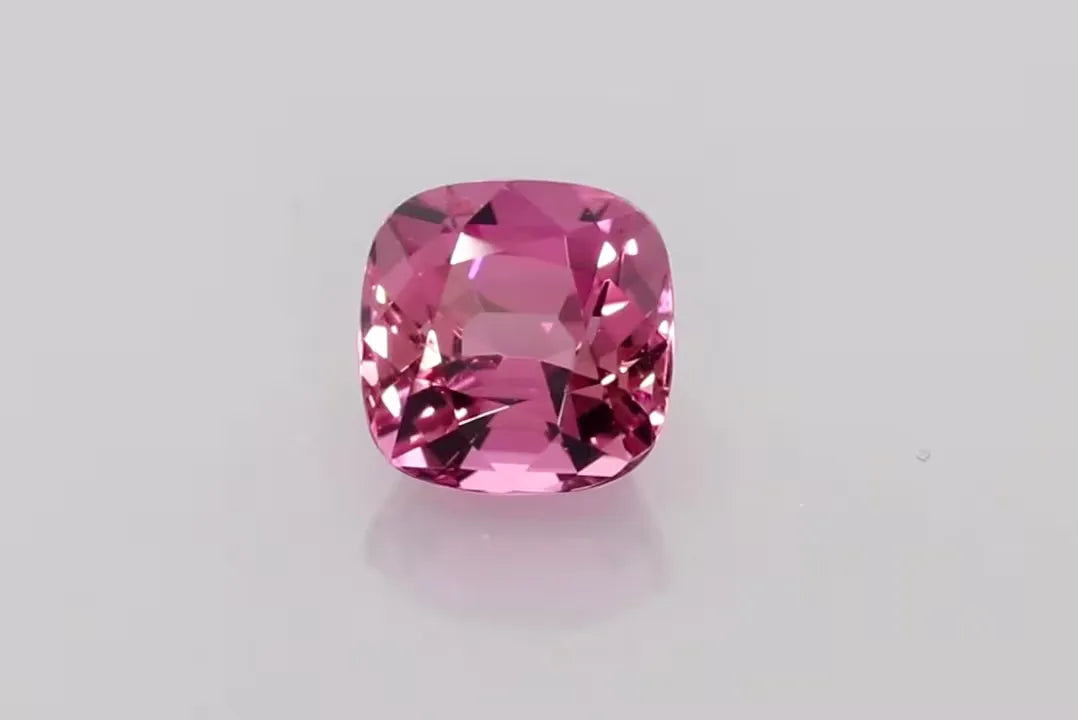 1.15ct cushion cut pink tourmaline gemstone.
