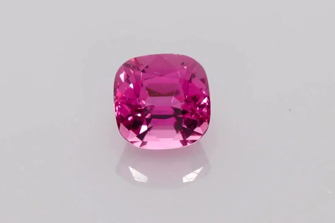 1.20 carat cushion cut pink tourmaline gemstone.
