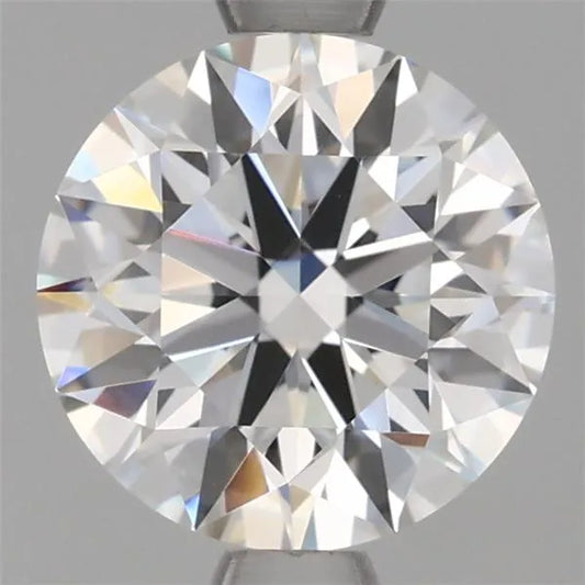 A 1.49 carat round lab grown diamond with F color and VVS2 clarity.