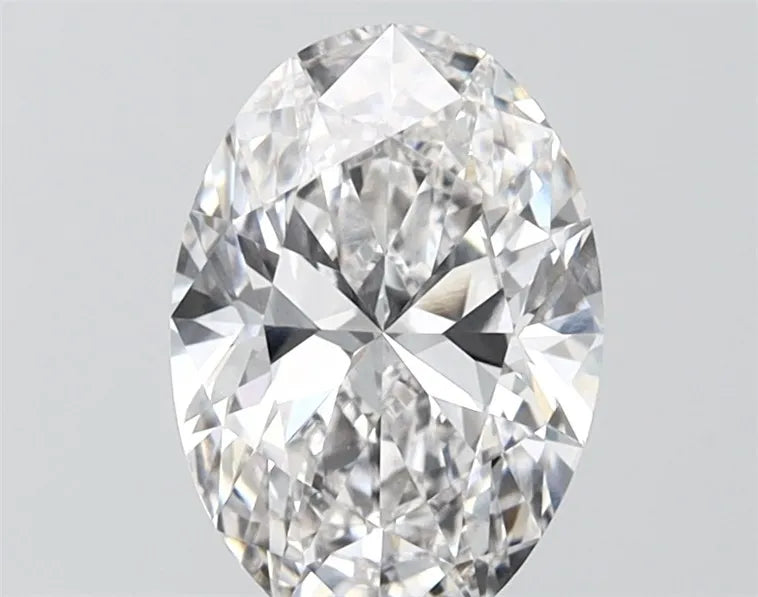1.52 carat oval lab grown diamond with E color and VVS1 clarity.