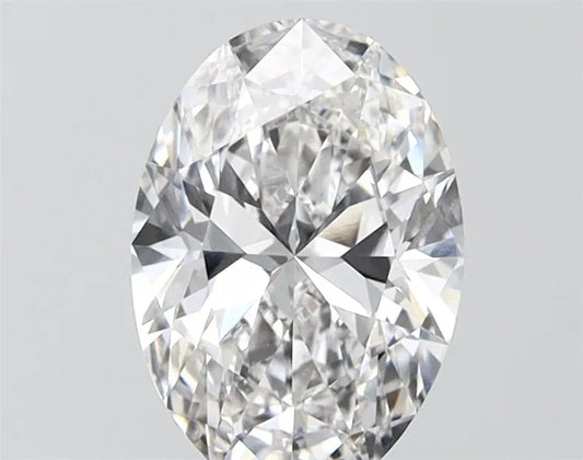 1.52 carat oval lab grown diamond with E color and VVS1 clarity.