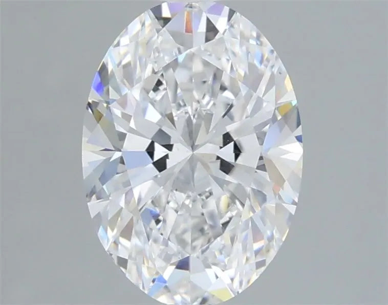 A 1.54 carat oval lab grown diamond with D color and VS1 clarity.