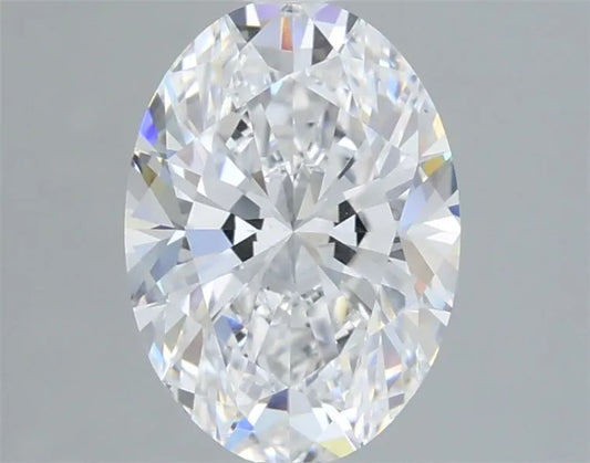 A 1.54 carat oval lab grown diamond with D color and VS1 clarity.