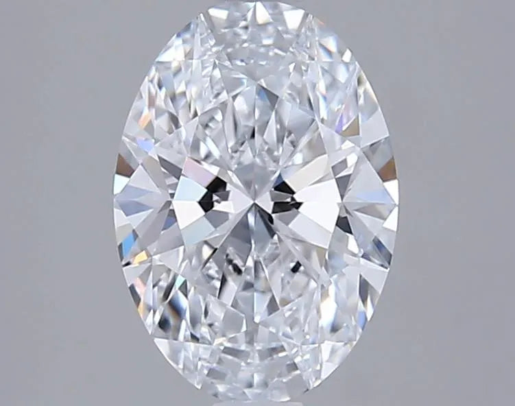 1.54 carat oval lab grown diamond, color E, clarity IF.