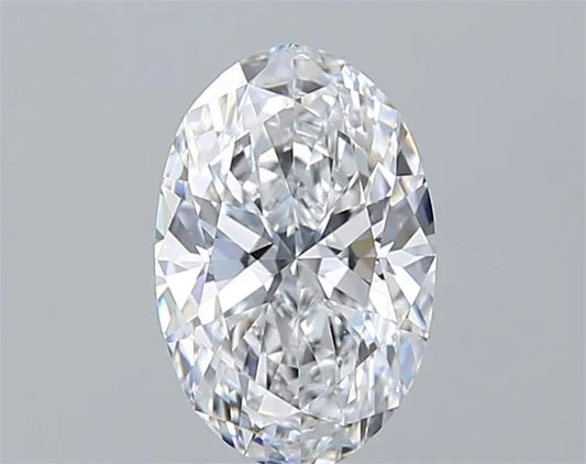 1.56 carat oval lab grown diamond, color D, clarity VS1.