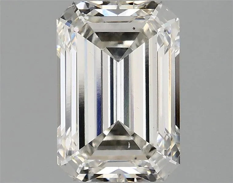 1.75 carat emerald cut lab grown diamond, color G, clarity VS2.