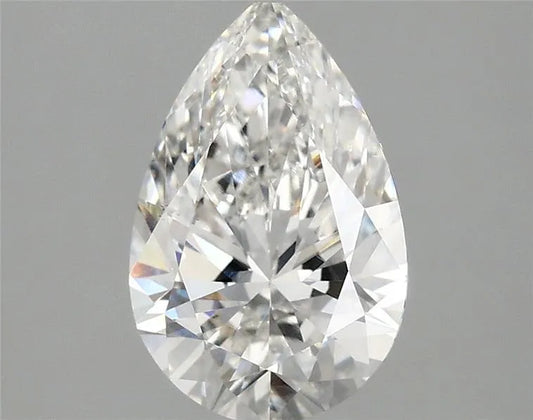 1.91 carat pear-shaped lab-grown diamond with F color and VS1 clarity.