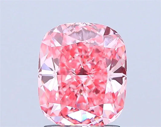 1.98ct Cushion brilliant Lab Grown Diamond (Colour Fancy Vivid Pink, Clarity VVS2, IGI Certified)