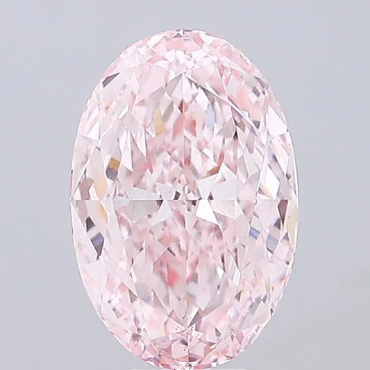 10.11ct oval lab grown diamond, fancy intense pink color, VS1 clarity.