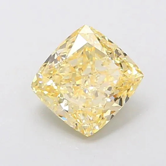 0.90ct Cushion modified Lab Grown Diamond (Colour Fancy Intense Yellow, Clarity SI1, IGI Certified)