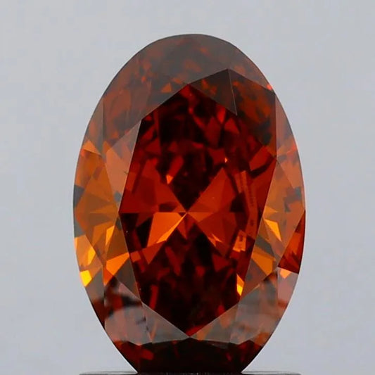 1.31ct Oval Lab Grown Diamond (Colour Fancy Deep Orange, Clarity VS1, IGI Certified)