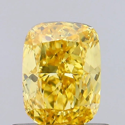 0.61ct Cushion brilliant Lab Grown Diamond (Colour Fancy Vivid Yellow, Clarity VS1, IGI Certified)