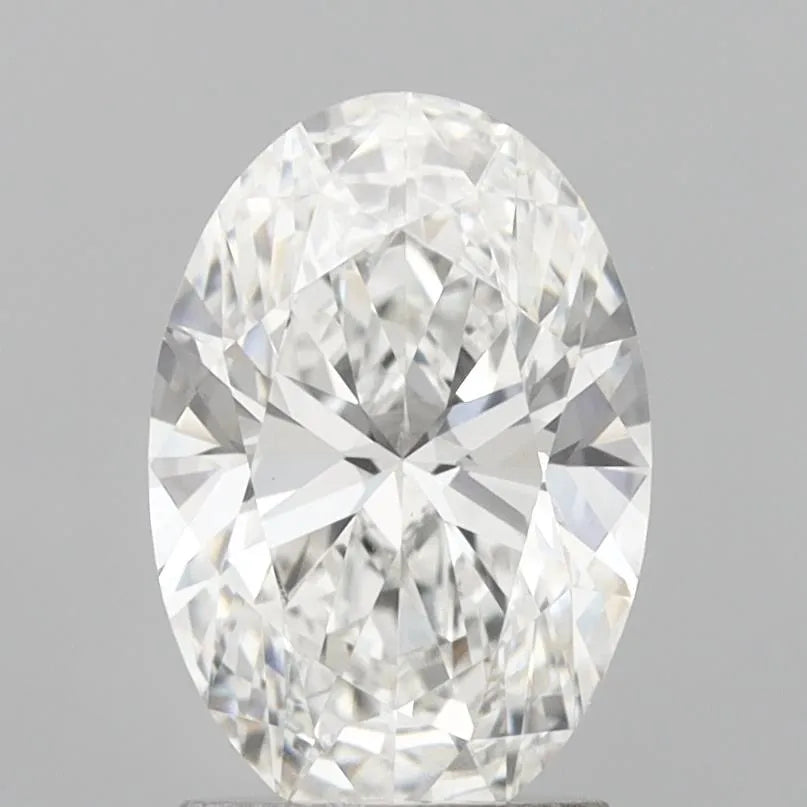 A 2.06 carat oval lab grown diamond with excellent polish and symmetry.
