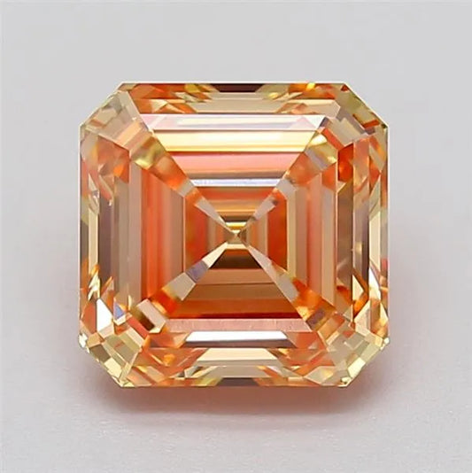2.07ct Asscher Lab Grown Diamond (Colour Fancy Intense Pink Yellow, Clarity VVS2, IGI Certified)