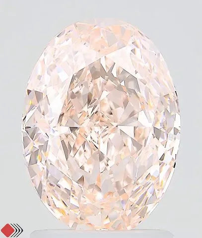 Oval lab grown diamond with fancy pink color and VVS2 clarity.