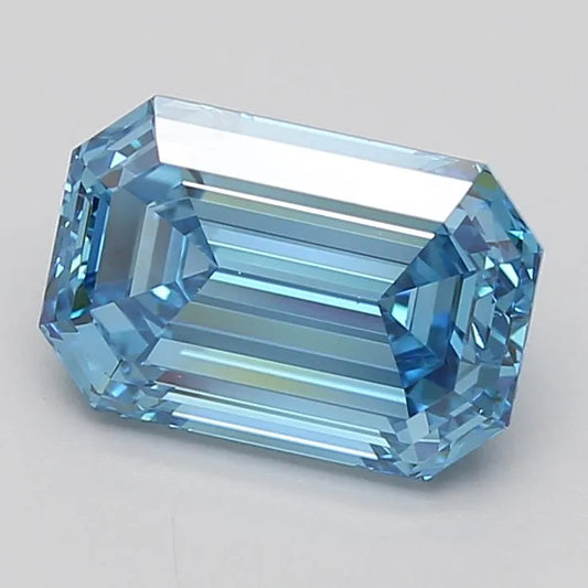 2.30ct Emerald Lab Grown Diamond (Colour Fancy Vivid Blue, Clarity VS1, Cut VG, IGI Certified)