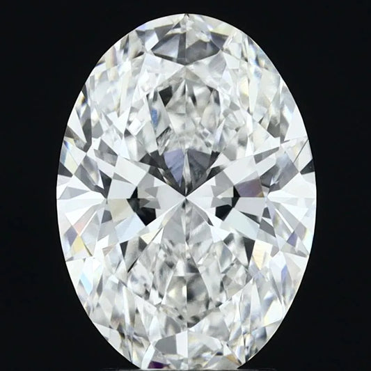 2.50ct oval lab grown diamond, color F, clarity VVS2.