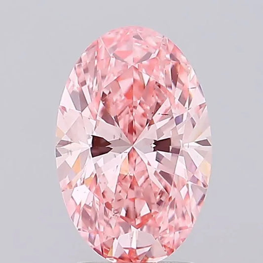 2.50ct Oval Lab Grown Diamond (Colour Fancy Vivid Pink, Clarity VS2, IGI Certified)