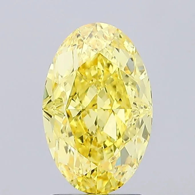2.50ct Oval Lab Grown Diamond (Colour Fancy Vivid Yellow, Clarity VVS2, IGI Certified)