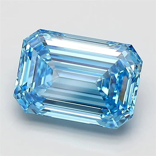 2.95ct Emerald Lab Grown Diamond (Colour Fancy Vivid Blue, Clarity VS1, IGI Certified)