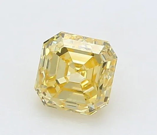 0.43ct Square emerald Lab Grown Diamond (Colour Fancy Vivid Yellow, Clarity VVS2, IGI Certified)