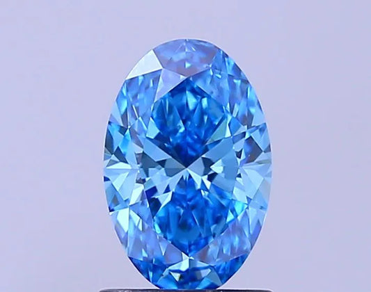 1.27ct Oval Lab Grown Diamond (Colour Fancy Vivid Blue, Clarity VS1, IGI Certified)