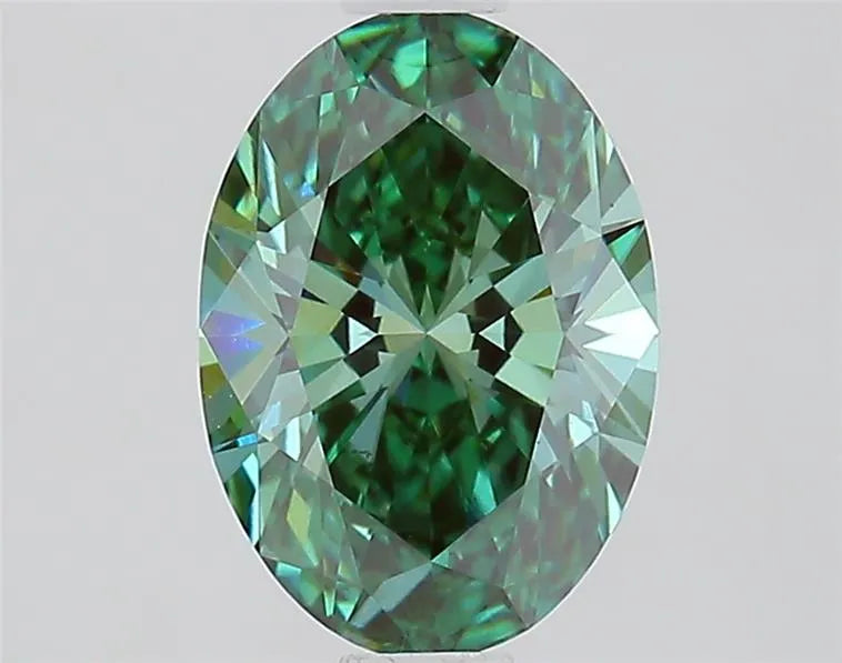1.03ct Oval Lab Grown Diamond (Colour Fancy Vivid Green, Clarity VS1, IGI Certified)