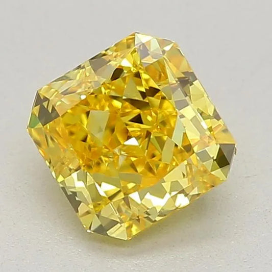 0.70ct Square radiant Lab Grown Diamond (Colour Fancy Vivid Yellow, Clarity VS1, IGI Certified)