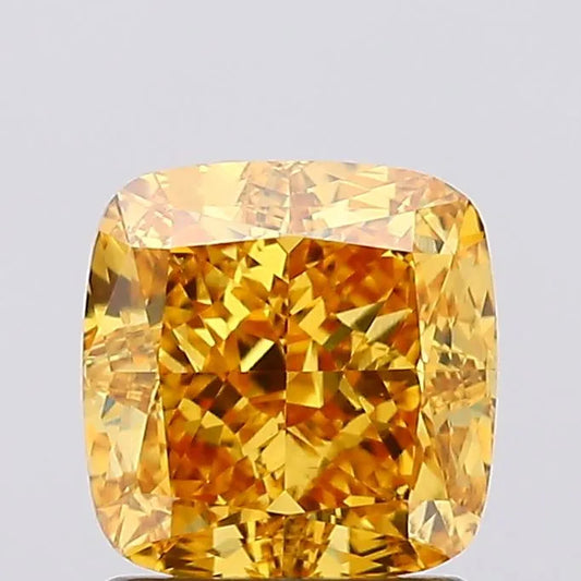 1.64ct Cushion modified Lab Grown Diamond (Colour Fancy Vivid Yellow, Clarity VS1, IGI Certified)