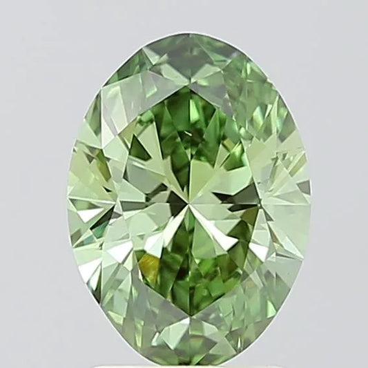 1.50ct Oval Lab Grown Diamond (Colour Fancy Vivid Green, Clarity VS1, IGI Certified)