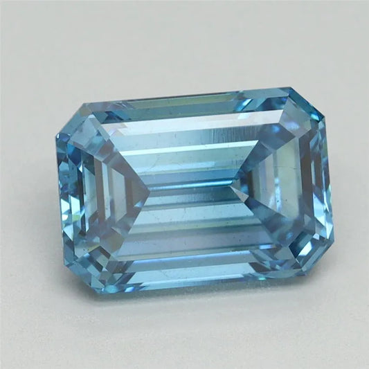 3.01ct Emerald Lab Grown Diamond (Colour Fancy Vivid Blue, Clarity VS2, IGI Certified)