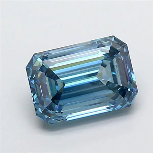 3.02ct Emerald Lab Grown Diamond (Colour Fancy Vivid Blue, Clarity VS2, IGI Certified)
