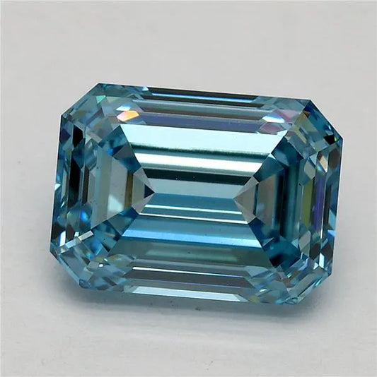 3.03ct Emerald Lab Grown Diamond (Colour Fancy Vivid Blue, Clarity VS1, IGI Certified)