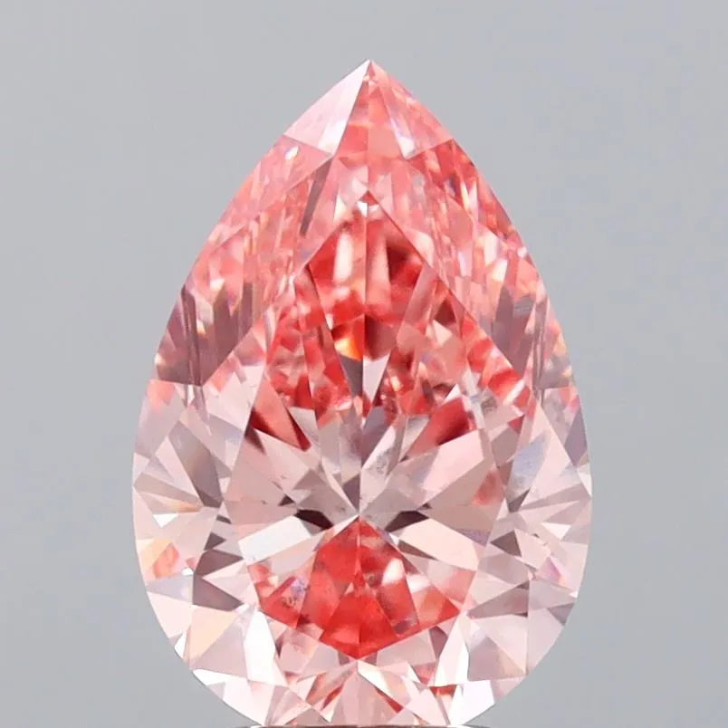 3.04ct Pear Lab Grown Diamond (Colour Fancy Vivid Pink, Clarity VS2, IGI Certified)