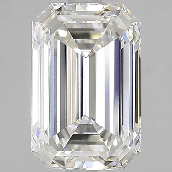 A 3.09 carat emerald cut lab grown diamond with color F and clarity VVS2.