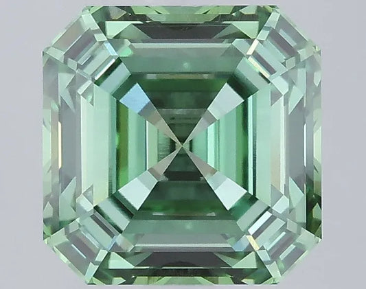 3.21ct Asscher Lab Grown Diamond (Colour Fancy Vivid Green, Clarity VVS2, IGI Certified)