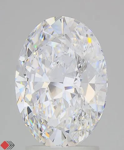 3.24 carat oval lab grown diamond with D color and VVS1 clarity.