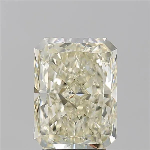 A 3.25 carat radiant cut diamond with L color and VS2 clarity.