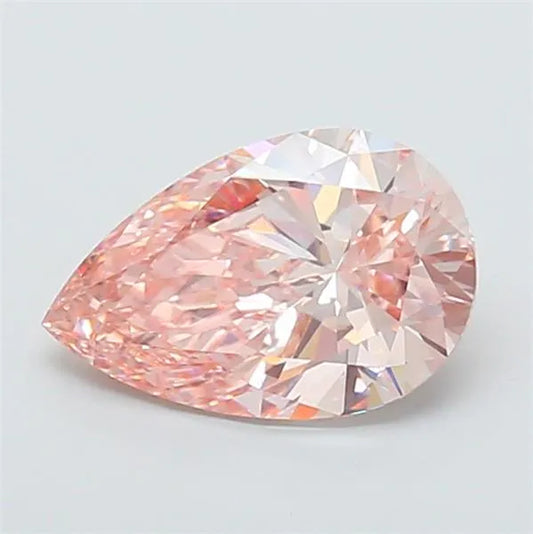A 3.50 carat pear-shaped fancy intense pink lab-grown diamond.
