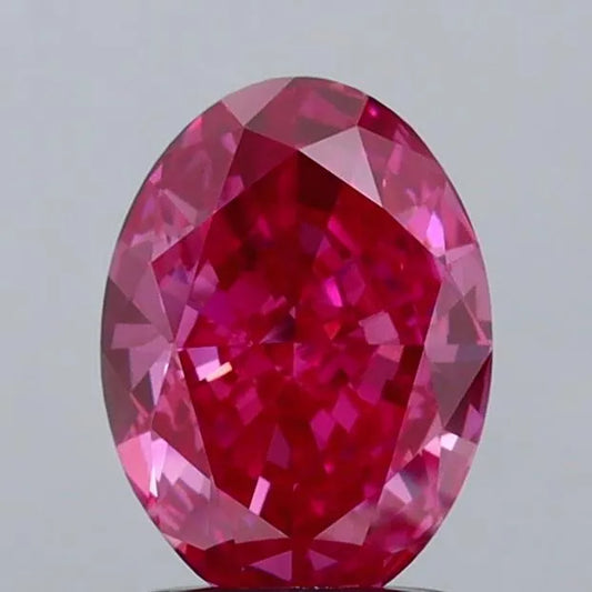 1.50ct Oval Lab Grown Diamond (Colour Fancy Vivid Pink, Clarity VVS2, IGI Certified)