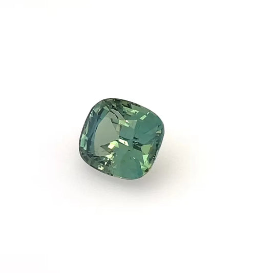 3.20ct Cushion Natural Sapphire (Colour Green, Clarity Eye Clean, Cut Faceted)