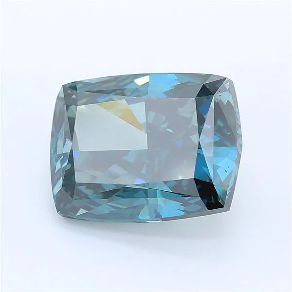6.90ct Cushion modified Lab Grown Diamond (Colour Fancy Deep Green Blue, Clarity VVS2, IGI Certified)