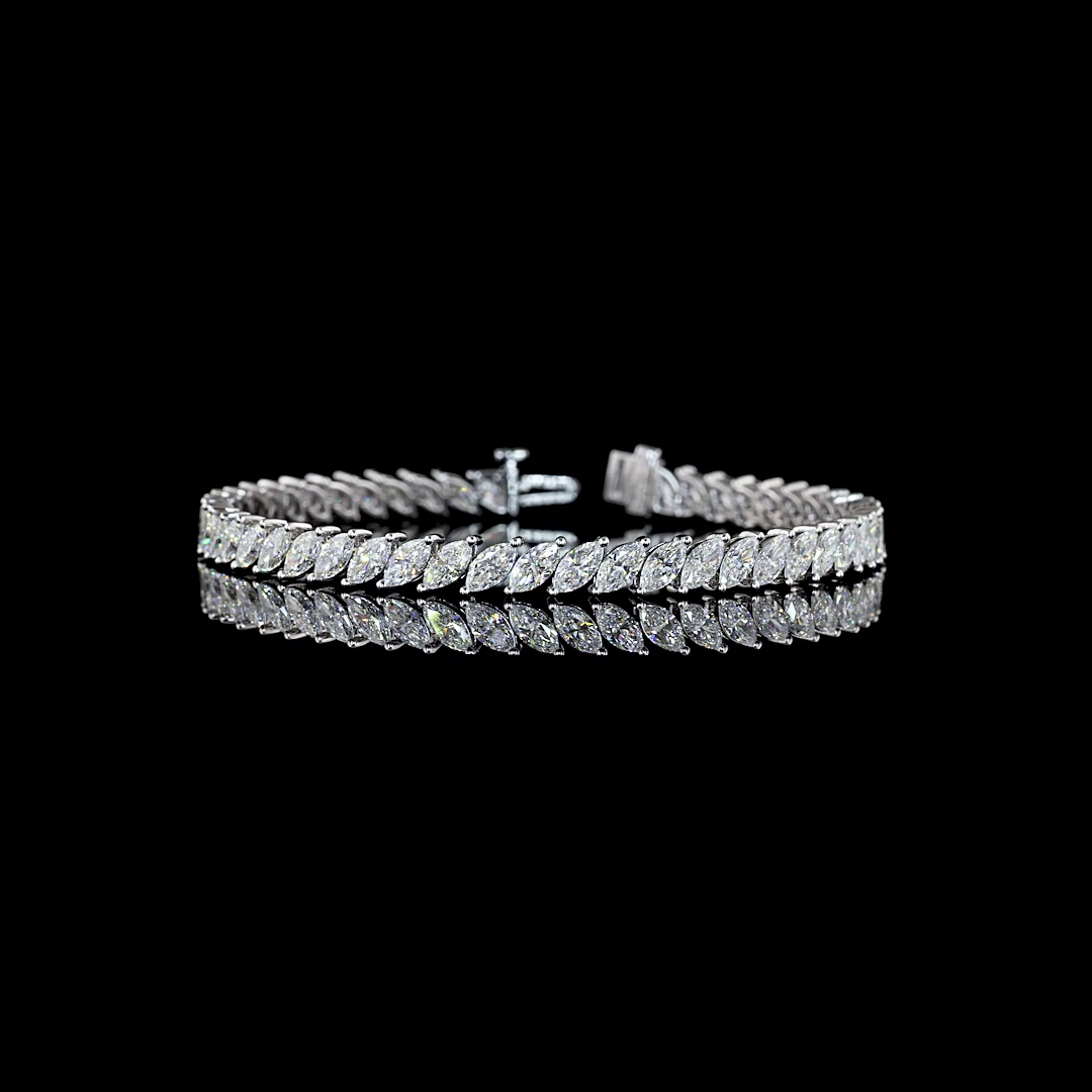 8.37ctw Lab Grown Diamond Marquise Tennis Bracelet