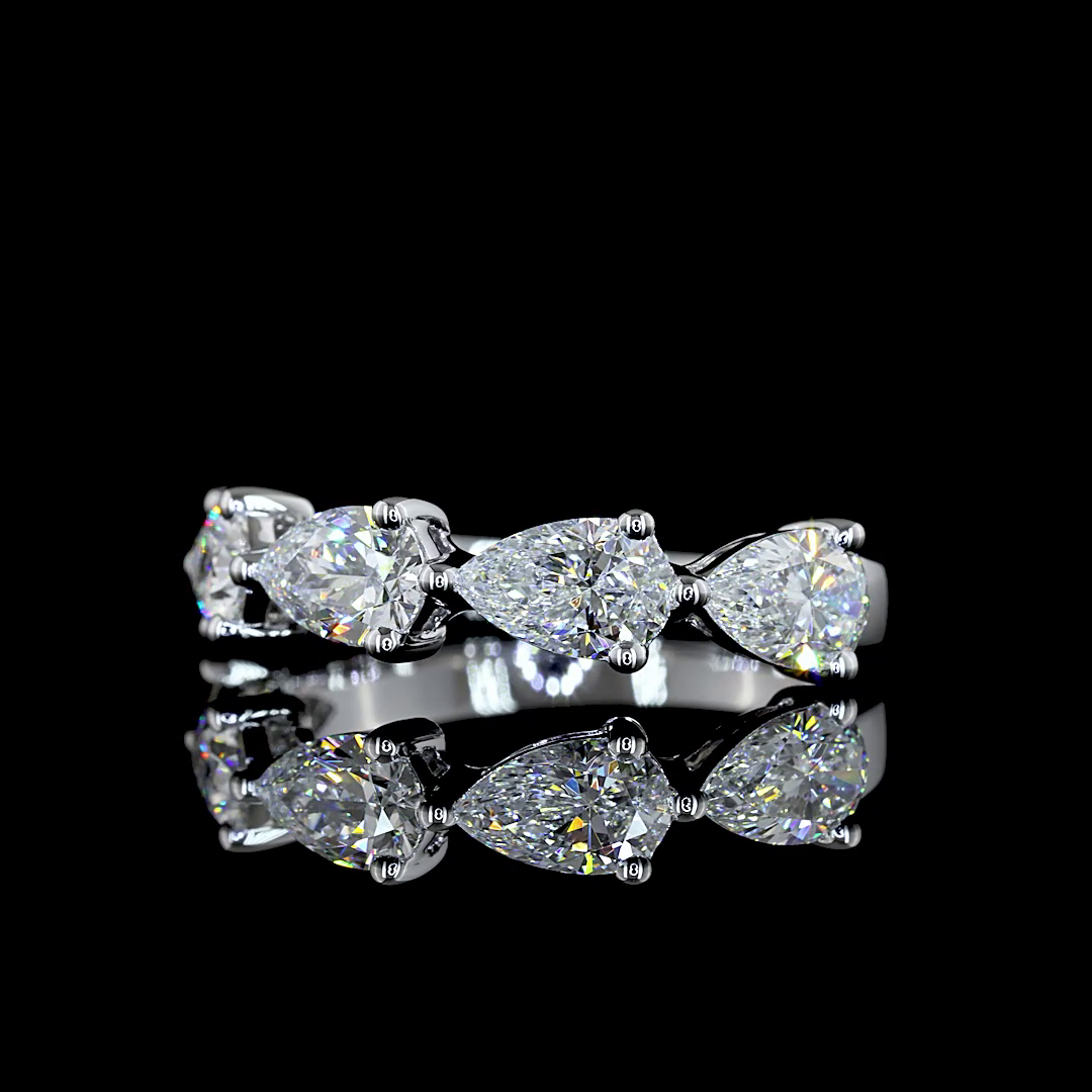 A 2.00ctw lab grown pear cut diamond 5 stone ring.