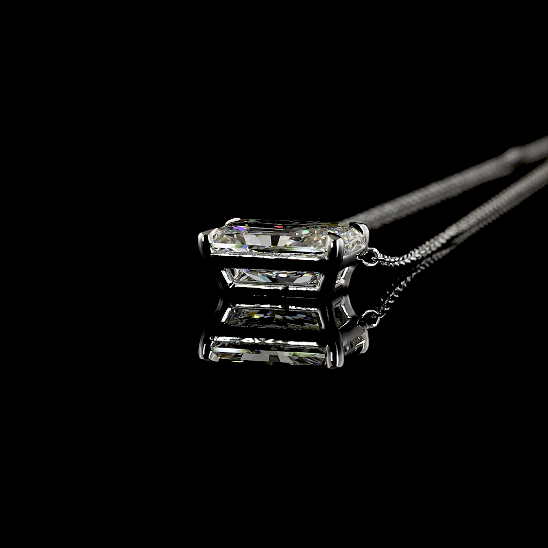 Collier diamant synthétique taille radiant 3,15 ct