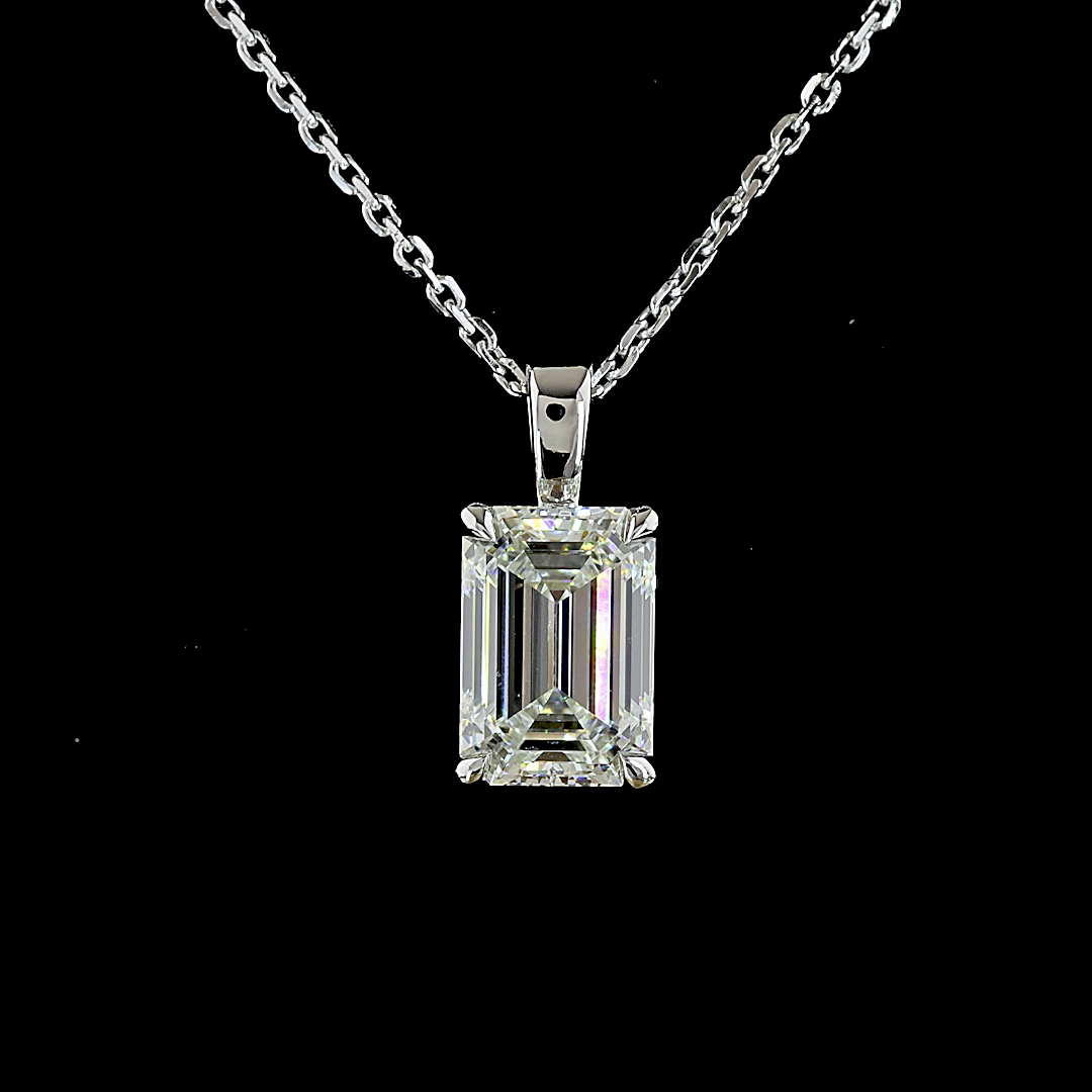 1.66ct Lab Grown Emerald Cut Diamond Pendant