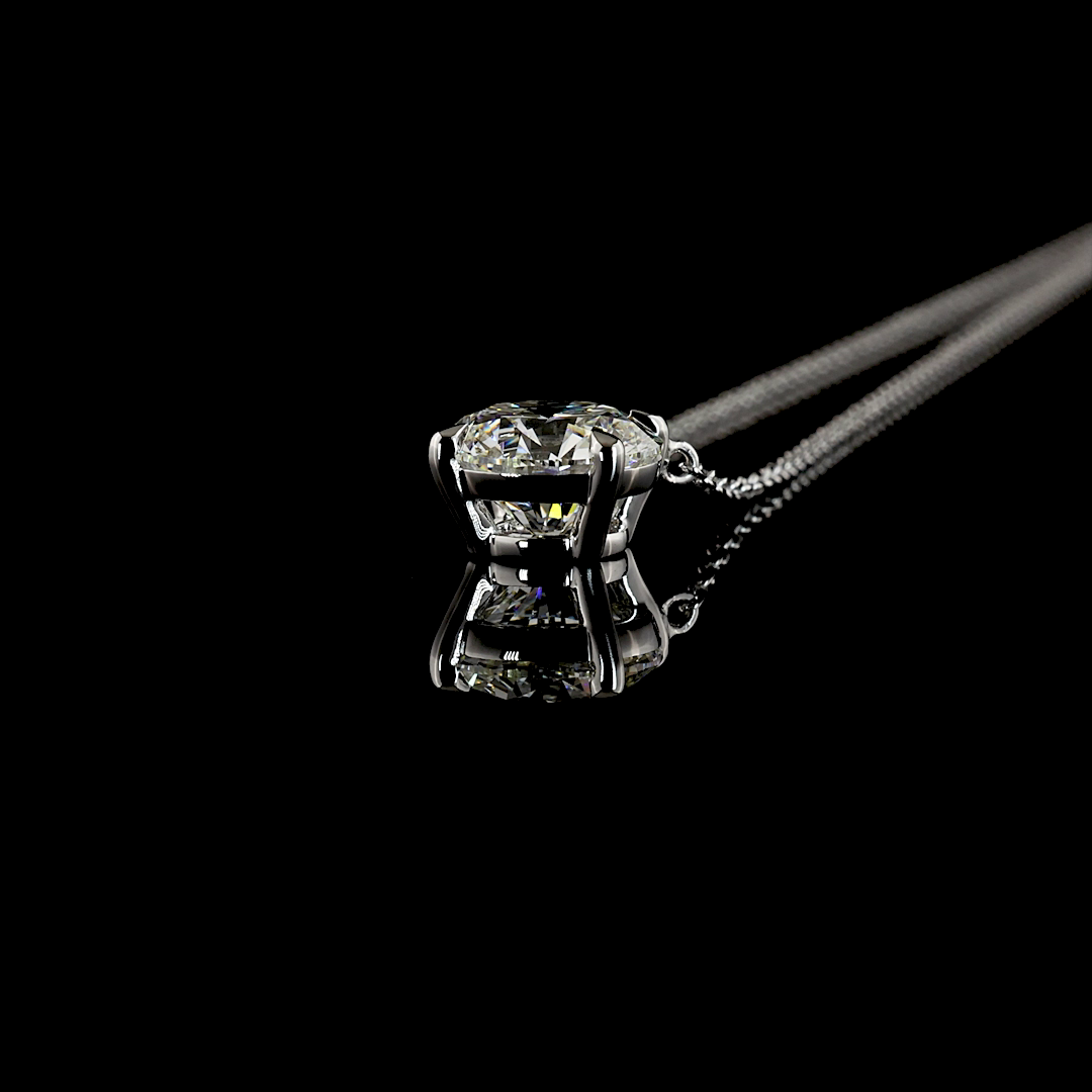 Collier diamant synthétique taille ronde 2,02 ct