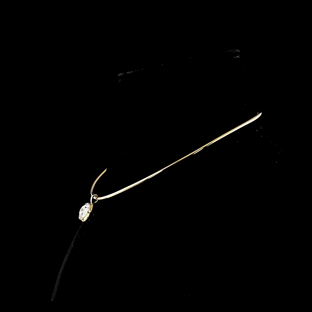 Collar torque de diamante ovalado cultivado en laboratorio de 7ct