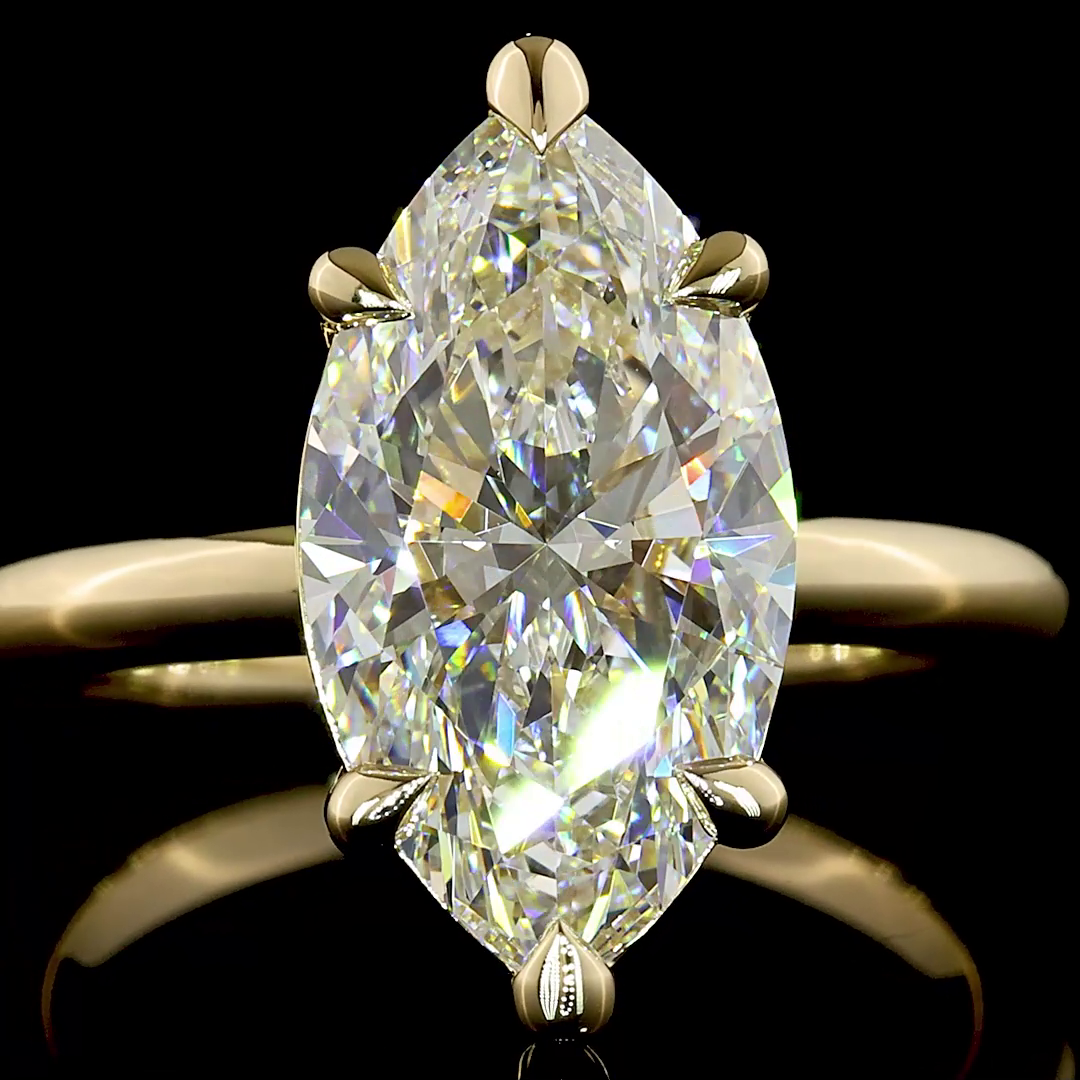 4.06ct Lab Grown Marquise Diamond Solitaire Engagement Ring